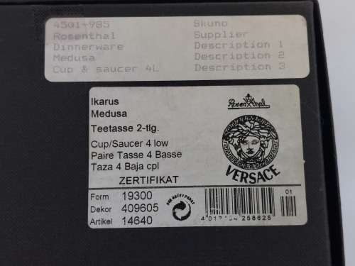 Wow!! MINT in box + cert Versace blue Medusa duo Value R5000 Wow!!
