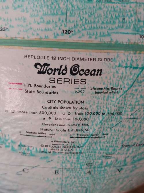 Wow!! Near Mint!! Vintage Replogle globe world ocean series globe