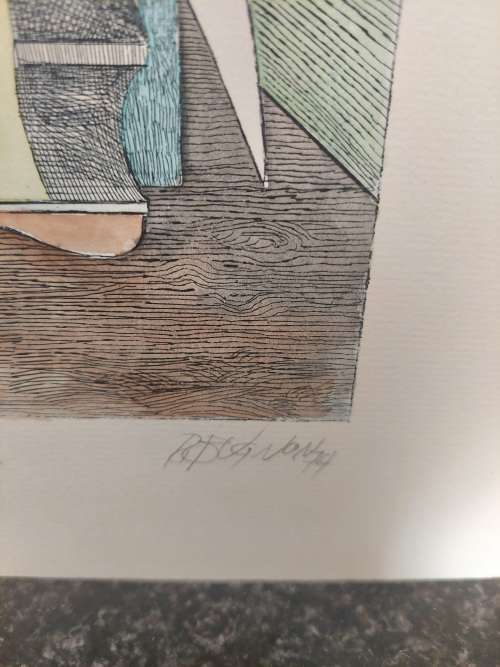 Rare!! Roland Bugnon 1974 coloured etching 2/4 Value R3500