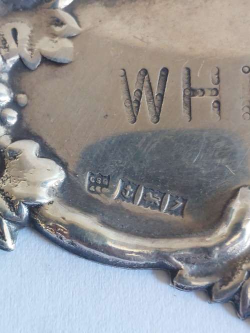Wow!! 1958 Birmingham silver Whiskey decanter label 13,0g gorgeous