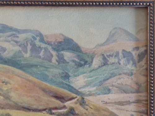 Rare!! Mabel Withers watercolour of huts in a landscape 370 x 260 Value R1500
