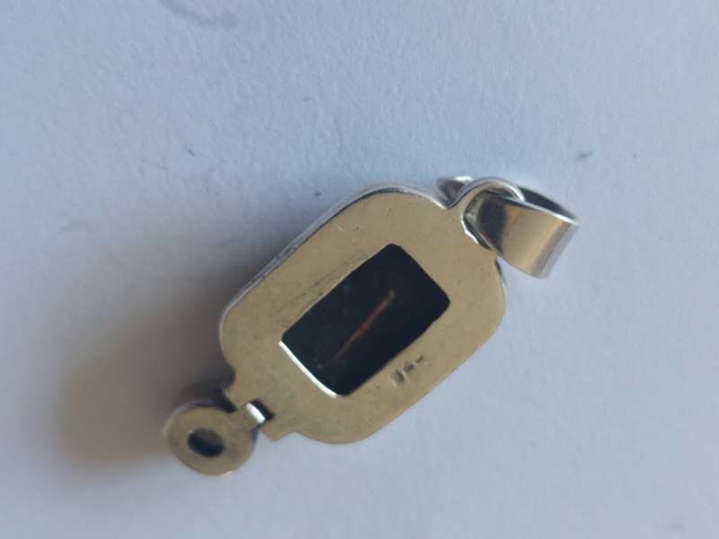 Exquisite vintage sterling silver gold stone & topaz pendant 12,5g value R1000