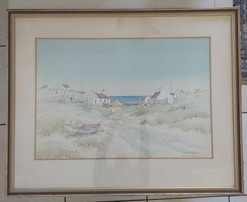 Amazing!! Large Oswald Gerber `Arniston` watercolour 750 x 500mm Value R3500