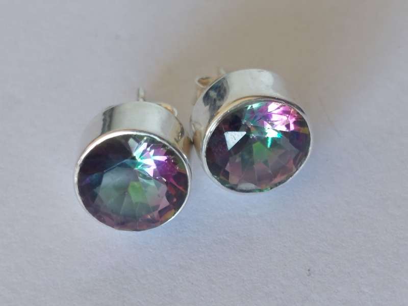 Stunning!! Large Sterling silver Mystic Topaz earrings 3,7g wow!!