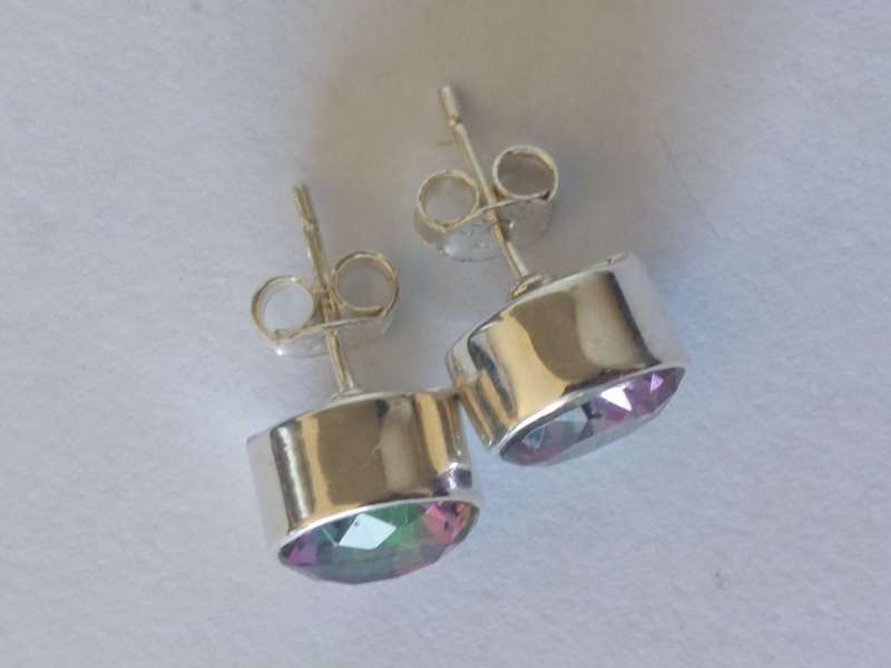 Stunning!! Large Sterling silver Mystic Topaz earrings 3,7g wow!!