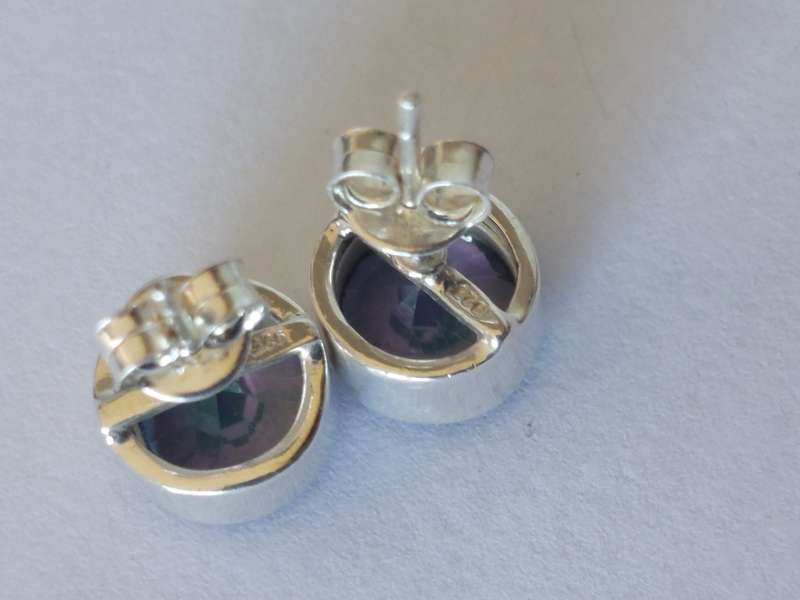 Stunning!! Large Sterling silver Mystic Topaz earrings 3,7g wow!!