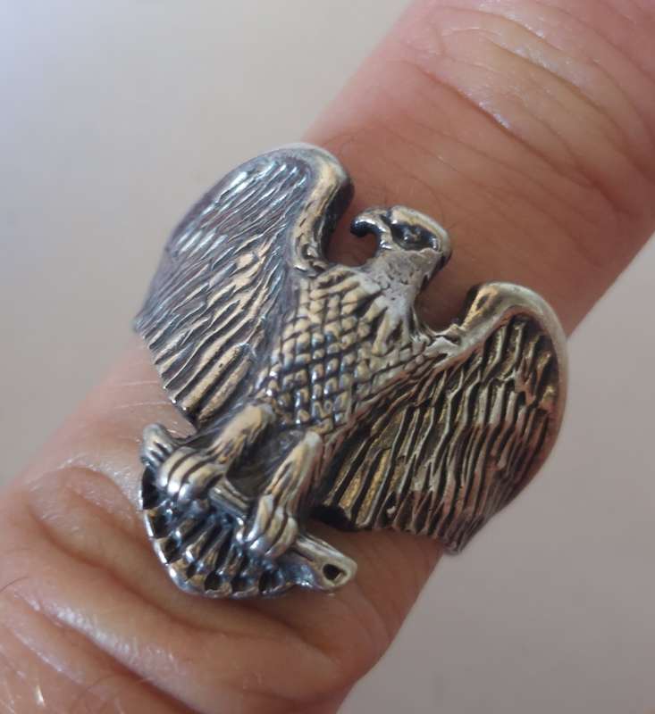 Amazing!! Vintage Sterling silver eagle ring 8,8g WOW!!