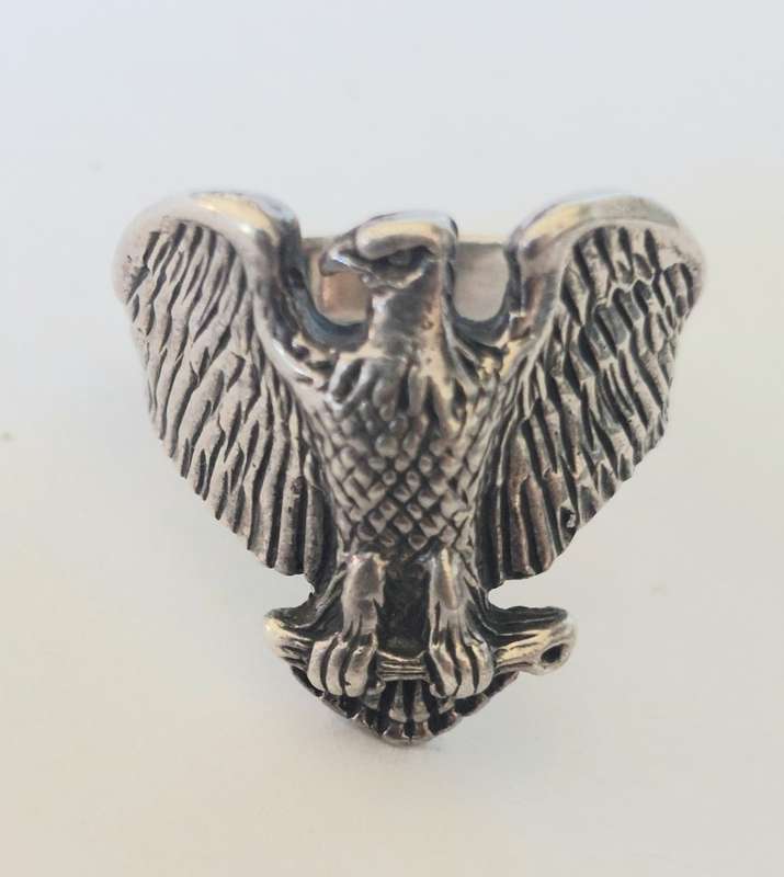 Amazing!! Vintage Sterling silver eagle ring 8,8g WOW!!