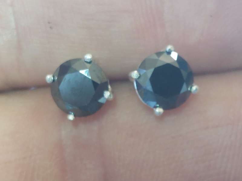 Magnificent!! NEW!! 3,80ct black Moissanite sterling silver earrings 2,0g  Gorgeous!!