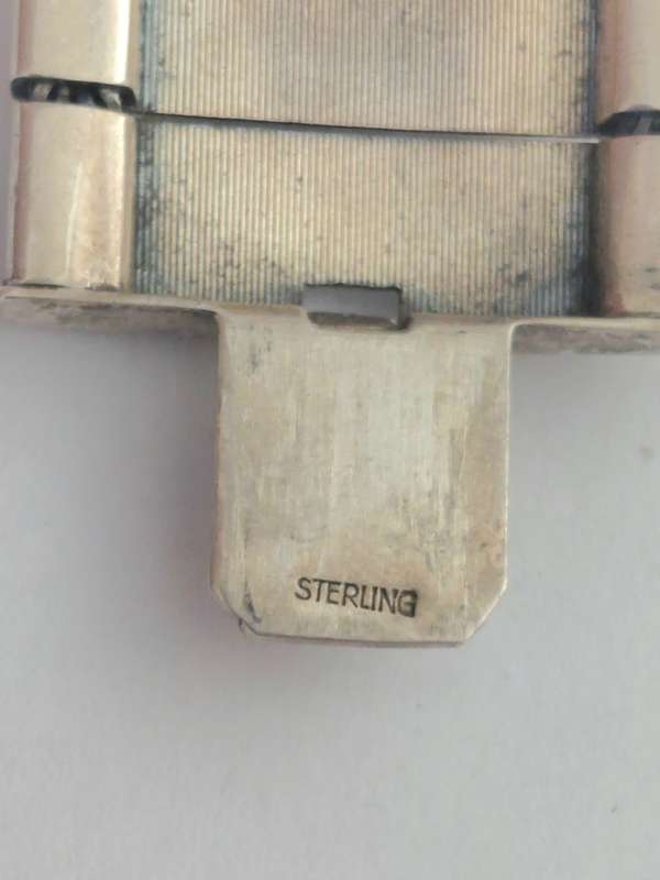 Amazing large Art Deco sterling silver bracelet circa 1920`s 58,8g Value R4500
