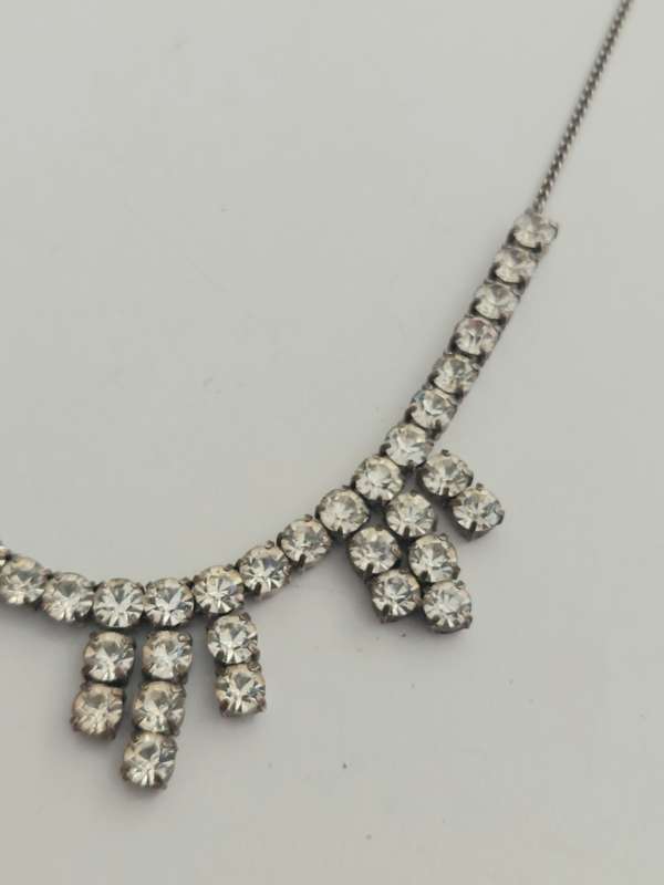 Gorgeous 1950`s sterling silver & paste necklace 13,4g wow!!