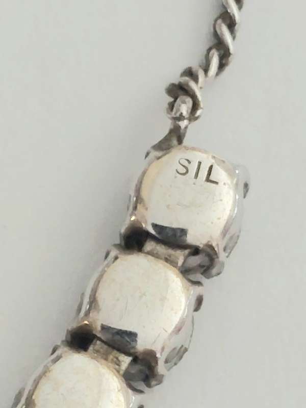 Gorgeous 1950`s sterling silver & paste necklace 13,4g wow!!