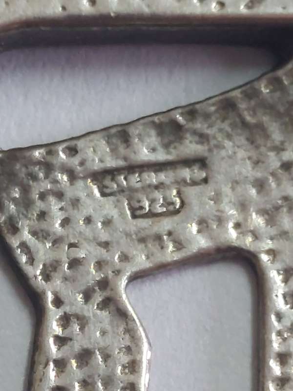 Amazing large vintage Hebrew sterling silver turquoise `Chai` pendant 7,9g