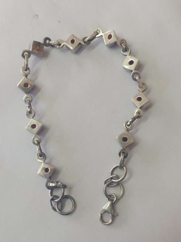 Amazing sterling silver carnelian bracelet 11,6g WOW!!