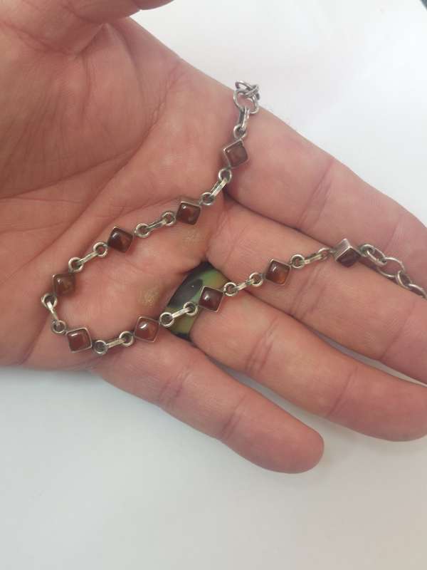 Amazing sterling silver carnelian bracelet 11,6g WOW!!