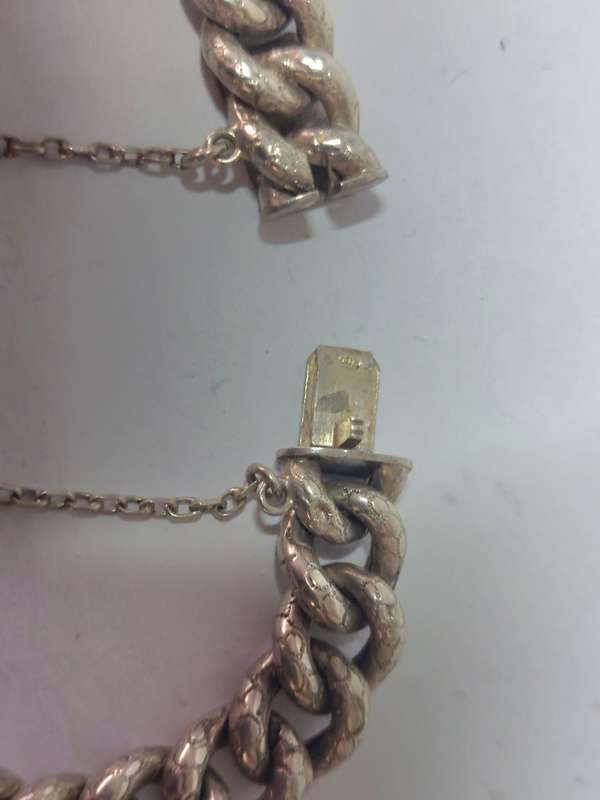 Gorgeous antique 800 silver clip bracelet circa 1910,   12,4g