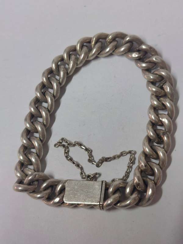 Gorgeous antique 800 silver clip bracelet circa 1910,   12,4g