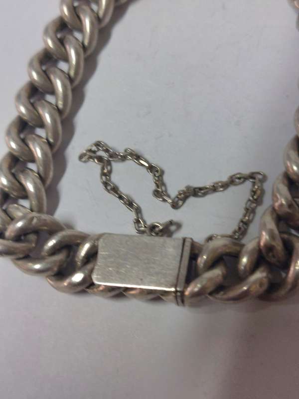 Gorgeous antique 800 silver clip bracelet circa 1910,   12,4g