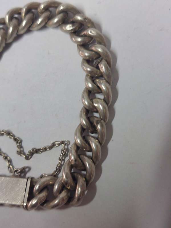 Gorgeous antique 800 silver clip bracelet circa 1910,   12,4g