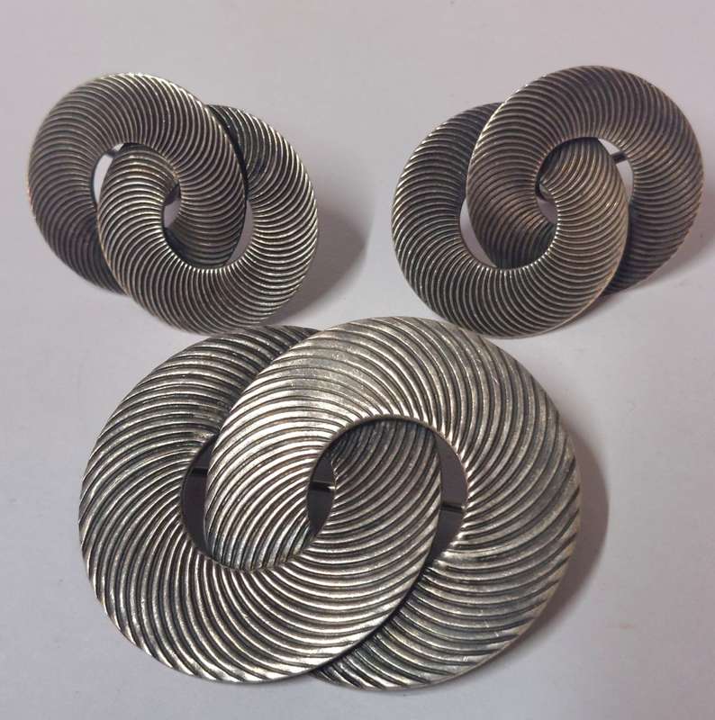 Rare!! Vintage Candida sterling silver brooch & earrings set 27,1g value R2500