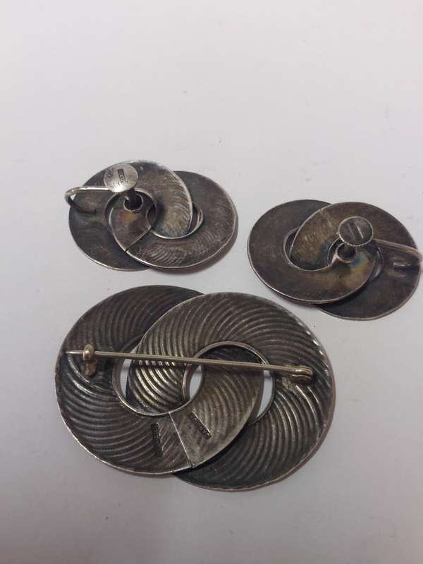Rare!! Vintage Candida sterling silver brooch & earrings set 27,1g value R2500