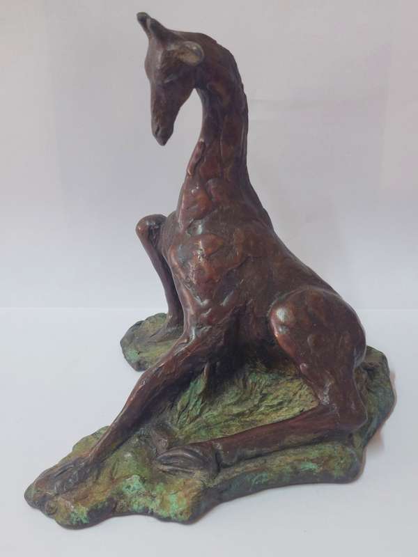 Amazing Guy Shover giraffe solid bronze sculpture Value R5500
