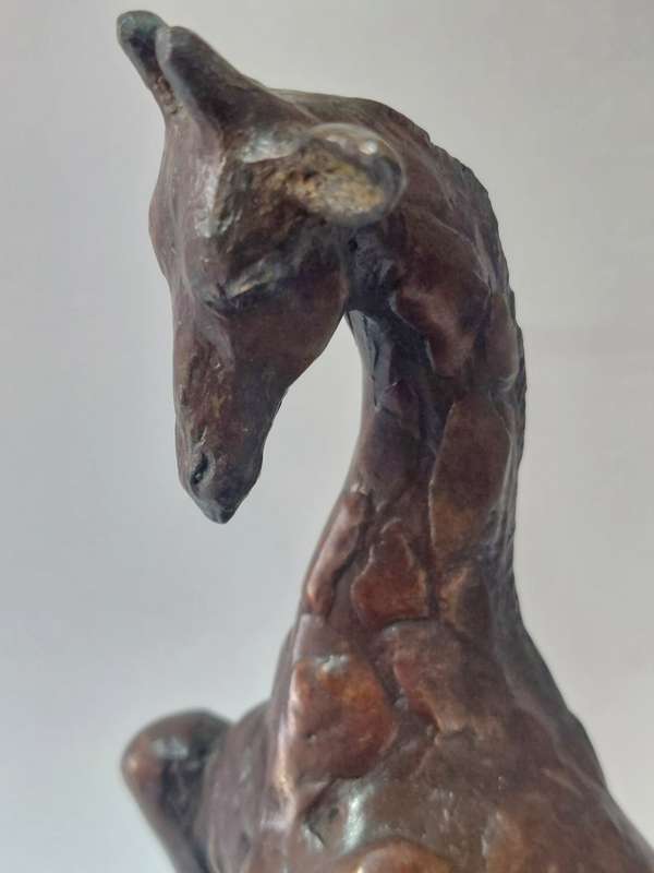 Amazing Guy Shover giraffe solid bronze sculpture Value R5500