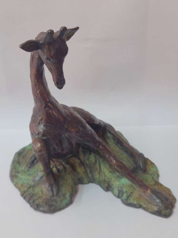Amazing Guy Shover giraffe solid bronze sculpture Value R5500