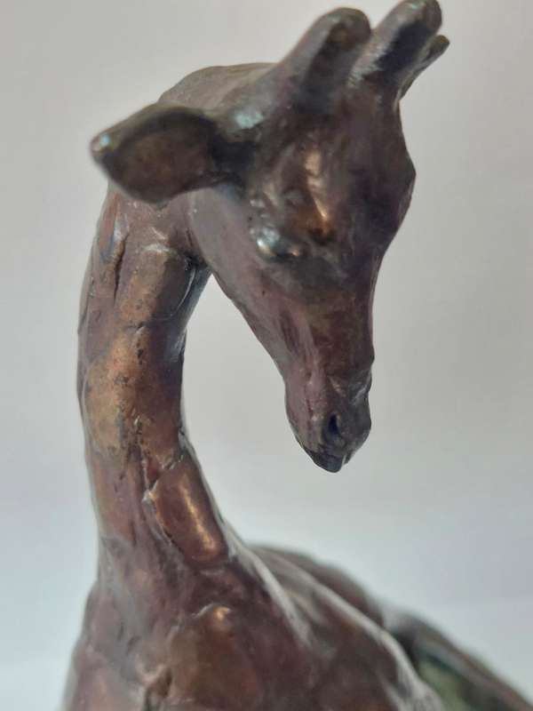 Amazing Guy Shover giraffe solid bronze sculpture Value R5500