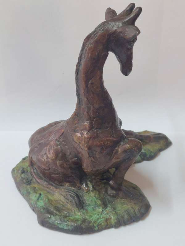 Amazing Guy Shover giraffe solid bronze sculpture Value R5500