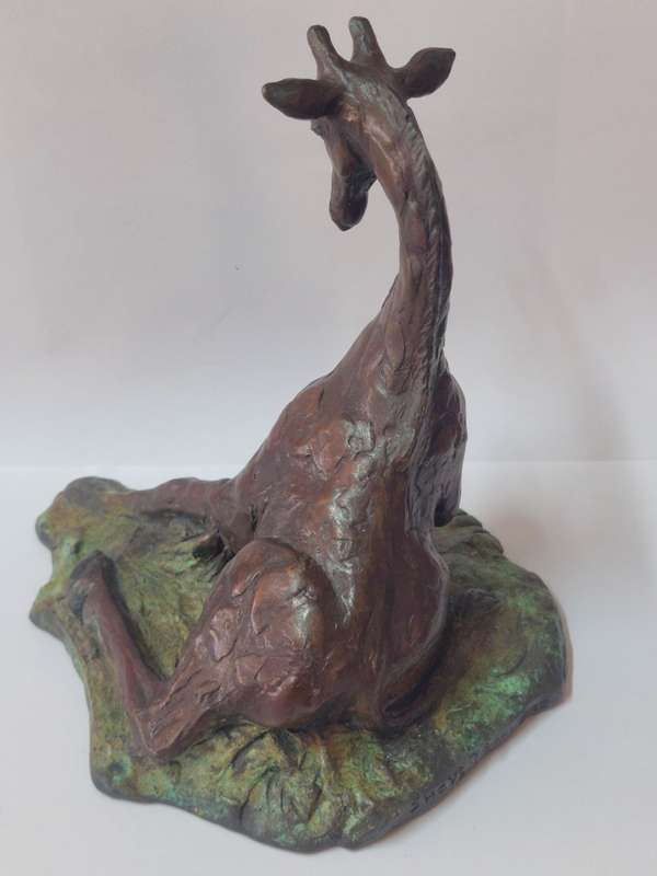 Amazing Guy Shover giraffe solid bronze sculpture Value R5500