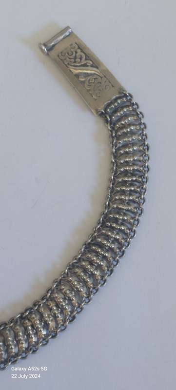 Spectacular antique oriental solid silver choker 41.8g Amazing!!