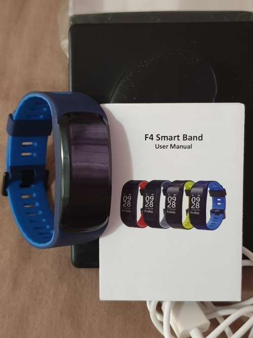 DTNO.1 F4 IP68 Waterproof Heart Rate Blood Pressure Smart Wristband Blue