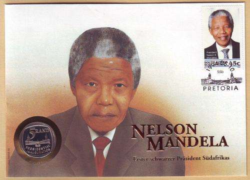 South Africa 1994 SWISS Mandela Inauguration PROOF COIN as issued by PO - FULL STAIRS = Scarce