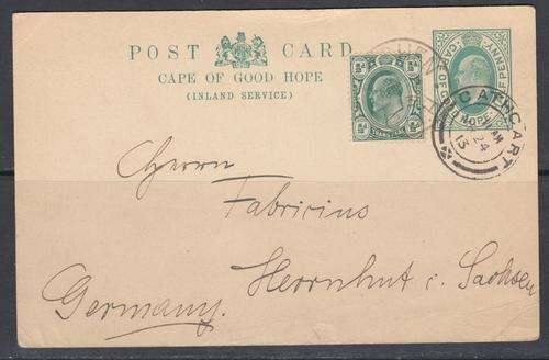 B140814 Cape of Good Hope 1913 GOSHEN MISSIONARY card via Cathcart nice