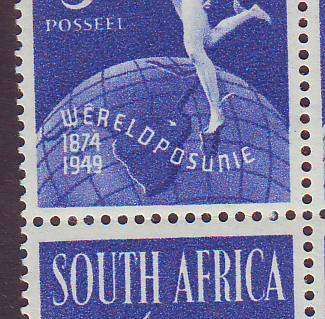 B121022 South Africa Union 1949 LAKE in AFRICA R2-19 MNH block