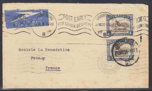 B1607131 POST EARLY for Quick Delivery South Africa 1938 nice canceller