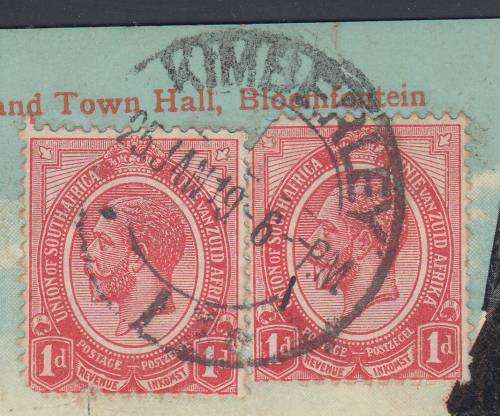 BB161031  MAITLAND STREET = Bloemfontein  South Africa 1919 KGV card