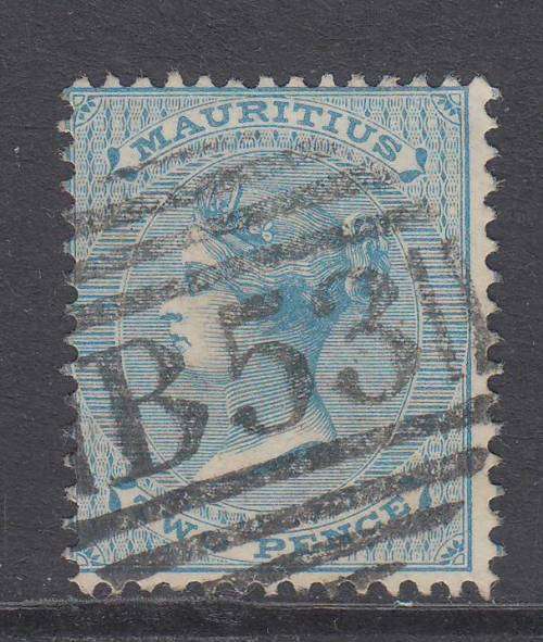 B190701 B53 bonc = Port Louis Mauritius 1863 SG 59 VFU
