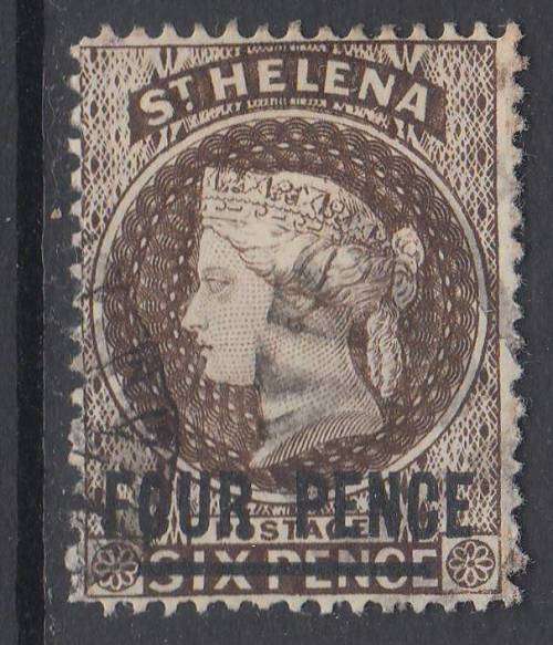 B190701 CERTIFIED 17mm Long St Helena 1844 SG 43C VFU