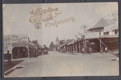 B190701 Krugersdorp early days Transvaal scarce street scene circa 1910