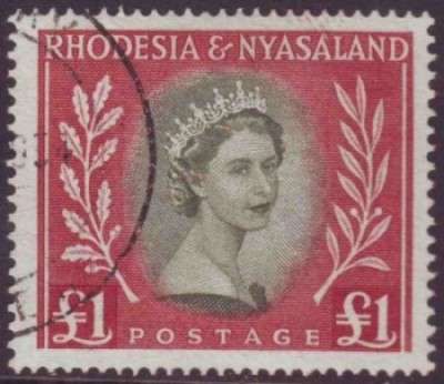 B10308 Rhodesia and Nyasaland Sacc 15 VFU