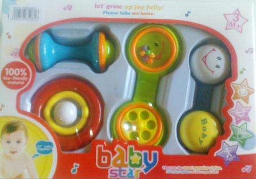 Baby Star Rattle set!!! 100% Eco-friendly Material. Encourages, Linguistic Play, Motor Skills, Visua