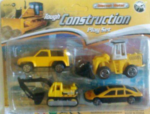 Set of 4 Die Cast Tough Construction play set.