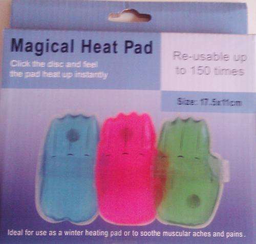 Magical Heat Pad.UNBELIEVABLE!!!Click disc & feel the pad heat up Instantly!Re-usable up 2 150 times