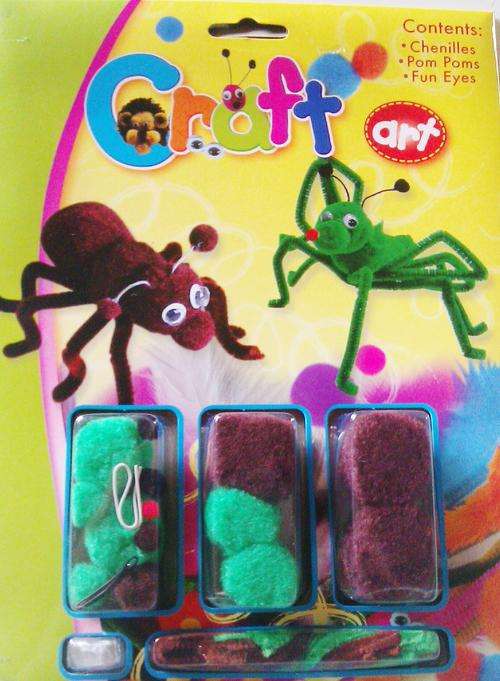 CRAFT ART  :  Make your own Pom-pom animals. Great fun and educational. (Ant and Locust)
