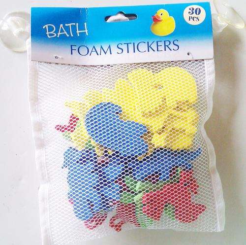BATH FOAM STICKERS. Bath time fun in a convenient hanging bag. 30 Piece!!!