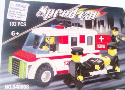 103 Piece lego (100 % compatable) SPEED CAR - AMBULANCE!!!
