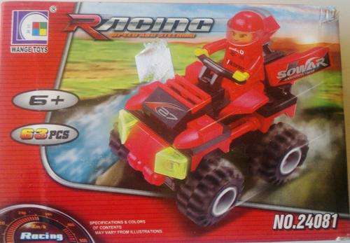 63 piece Red Racing car.  HIgh Quality, 100% Lego Compatible