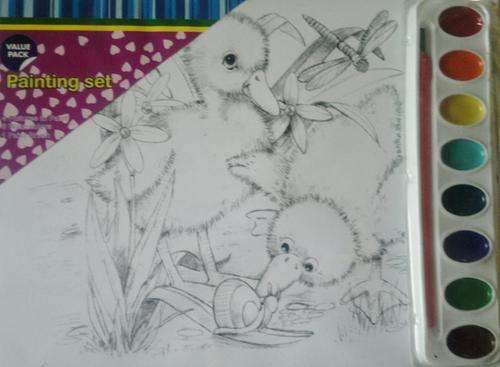 Painting set, includes 4 diffrent Boards, Paint, Brush and instructions!  To cute for words.